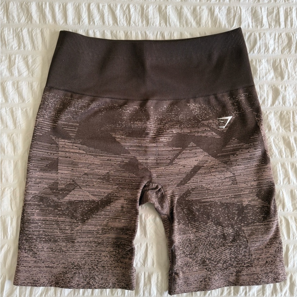 Gymshark Women's Brown Patterned Bike Shorts
